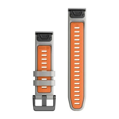 Ремешок сменный QuickFit 22 мм (силиконовый), Fog Gray/Ember Orange