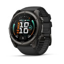 Премиальные мультиспортивные GPS часы Fenix 9, 51 мм - Carbon gray DLC titanium with black silicone band