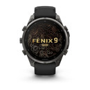 Премиальные мультиспортивные GPS часы Fenix 9 PRO - 47 mm Carbon gray DLC titanium with black/pebble gray silicone band